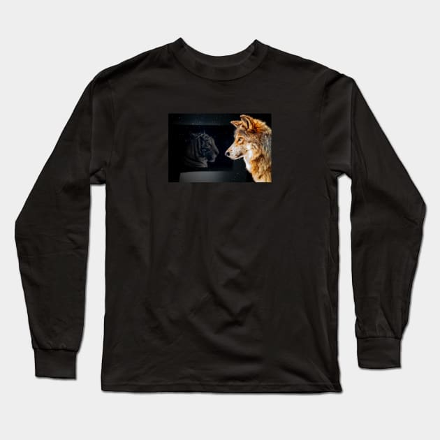 Tiger and Wolf Long Sleeve T-Shirt by Just In Tee Shirts